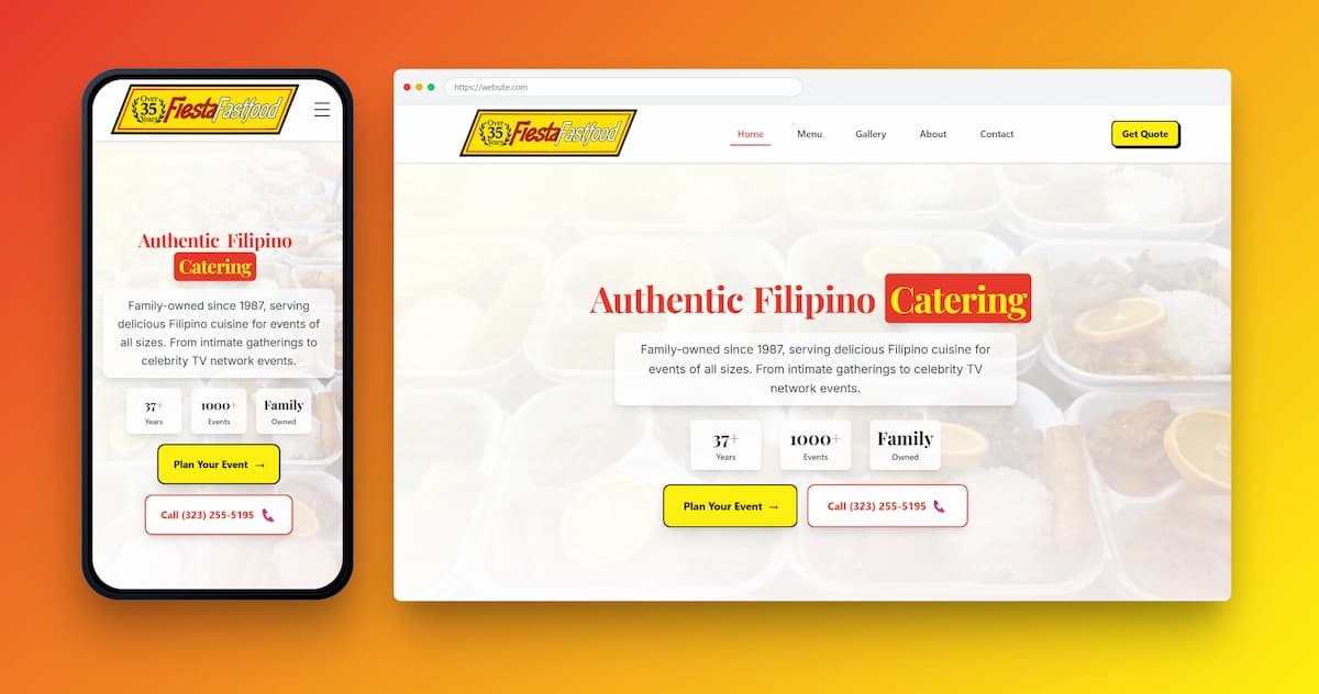 Restaurant website for Fiesta FastFood